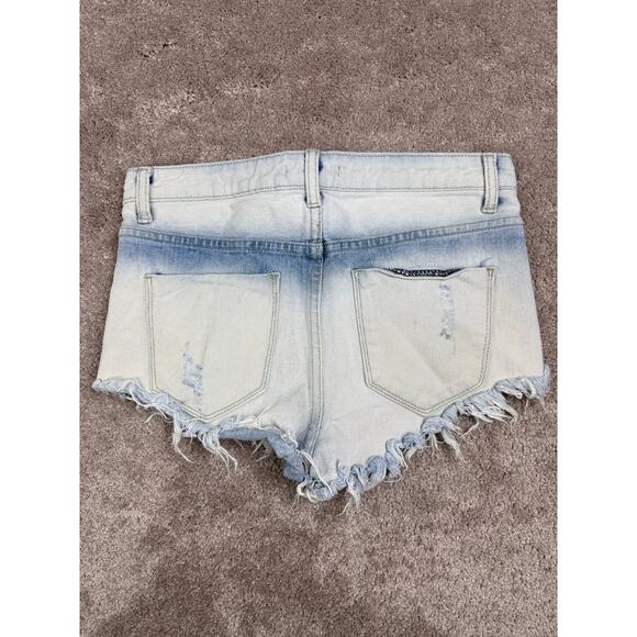 Forever 21 Distressed Cutoff Denim Shorts Size 27 Frayed Booty Jean - Picture 3 of 5